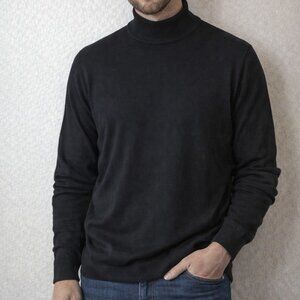 Adonis size M Classic Black Men's Sweater, wool blend, simple